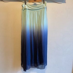 Silk ombré skirt